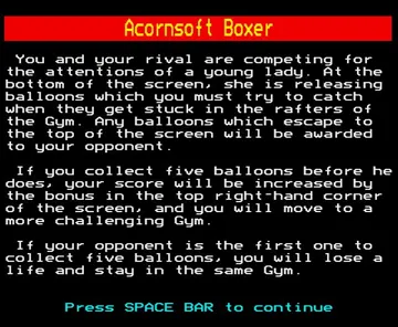 Boxer (1984)(Acornsoft)[BOXLOAD] screen shot title